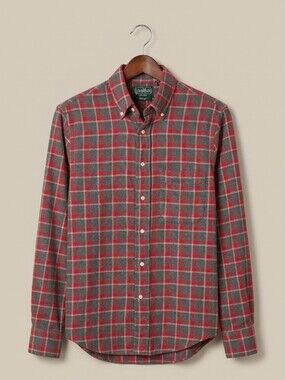 Gitman Bros. Vintage Red and Gray Plaid Long-Sleeve Button-Down Shirt